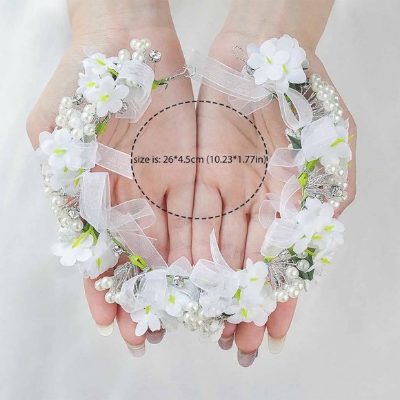 Girls Headpiece Flower Headbands Rhinestone Crystal ForCommunion Bridal Birthday - Picture 2 of 10